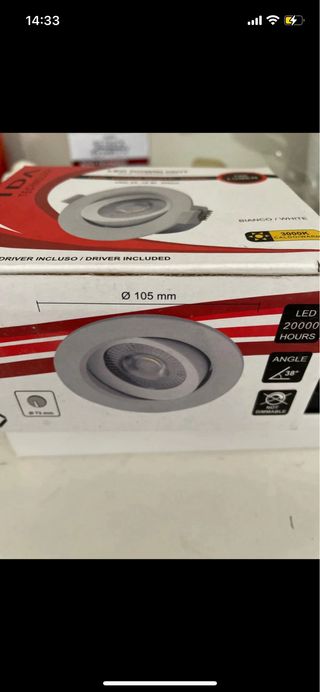 2 faretti LED 10W luce calda 3000K