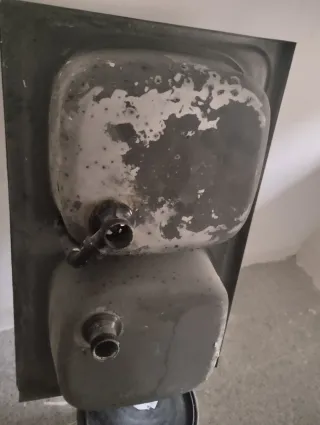 Fregadero doble seno de metal