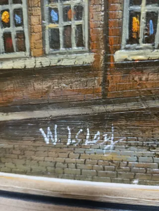 Cuadro al óleo Casas