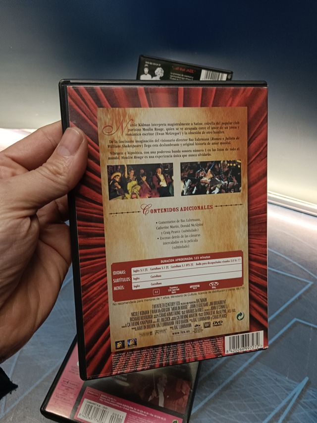 3 DvDs películas musicales, Cabaret-Moulin Rougue!-Chicago