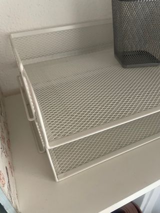 Vassoio per documenti Ikea in metallo bianco a due livelli