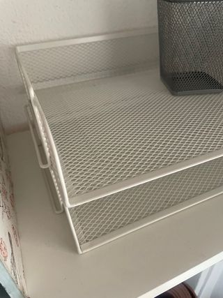 Vassoio per documenti Ikea in metallo bianco a due livelli