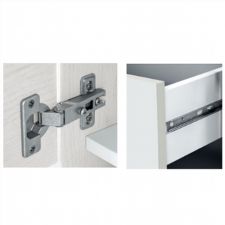 Aparador 2 Puertas 3 Cajones. Blanco Artik/Roble