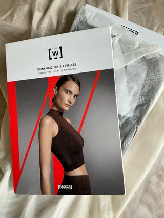 Top Wolford Lujo Marrón Dorado Talla L chic