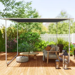 PÉRGOLA MÓVIL 3x3m CON RUEDAS RESISTENTE Y ESTABLE
