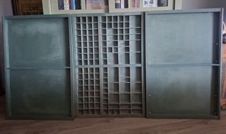 Conjunto 3 cajones imprenta madera restaurados