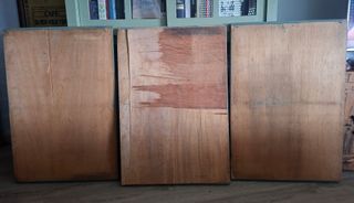 Conjunto 3 cajones imprenta madera restaurados