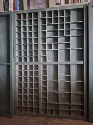 Conjunto 3 cajones imprenta madera restaurados