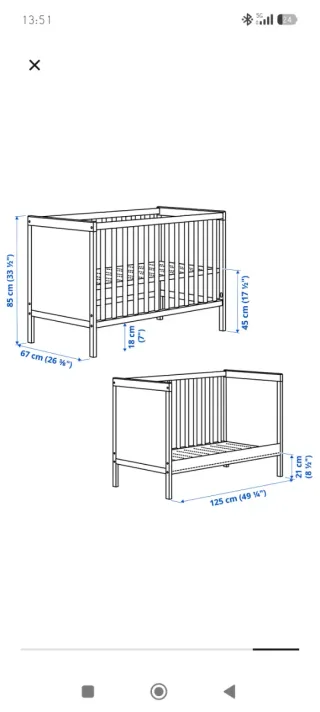 Cuna blanca para bebé