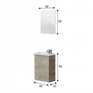 Mueble De Baño Compacto Con Lavabo Y Espejo. Robl