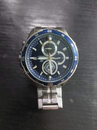 Reloj Casio Edifice Cronógrafo Azul y Plateado