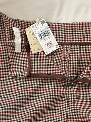 Minifalda cuadros Mango