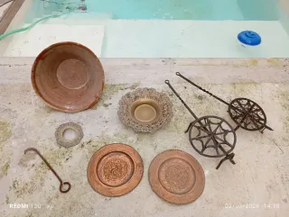 Antigüedad: plato cobre, bronce, lebrillo