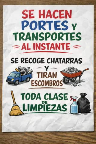 SE HACEN PORTES Y MUDANZAS