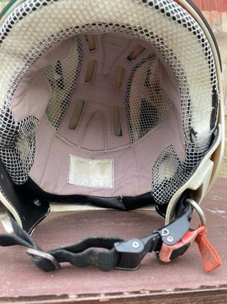 Casco Moto Scooter Italia Verde Bianco