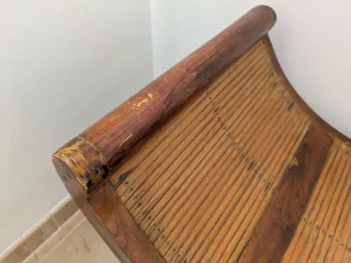 Banqueta de madera maciza y bambú