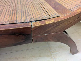 Banqueta de madera maciza y bambú
