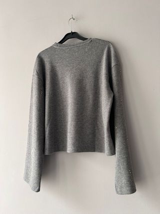 Jersey Zara Gris con Pedrería Talla S