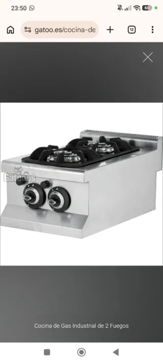 Cocina Industrial 2 fuegos