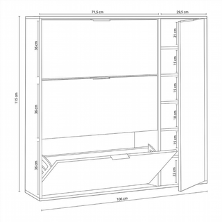 Zapatero Recibidor 4 Puertas. Roble Canadian/Blan