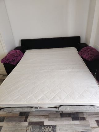 Sofá Cama Tela Morado y Negro