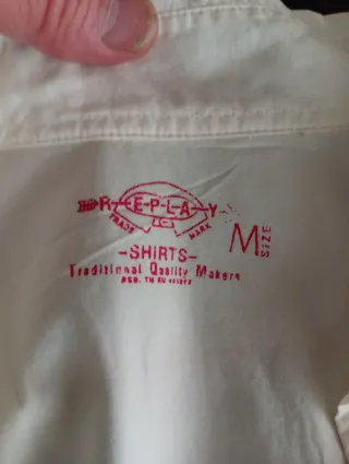 Camisa Replay Blanca Botones Presión