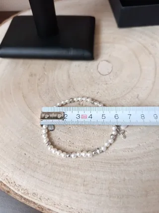 Pulsera Time Road Perlas Corazón y Cruz