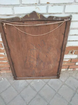 Espejo antiguo biselado madera maciza vintage