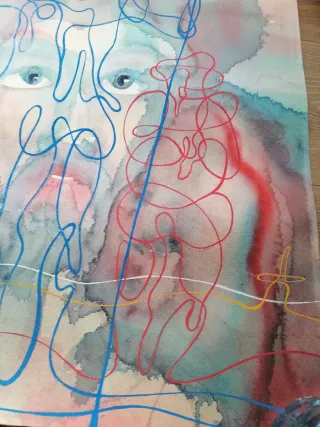 Obra de arte mixta sin firmar