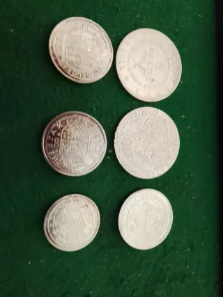 6 Monedas Réplica Bañadas en Plata