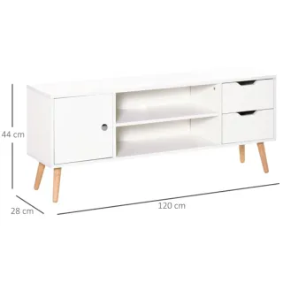 Mueble TV Blanco Patas Madera 50