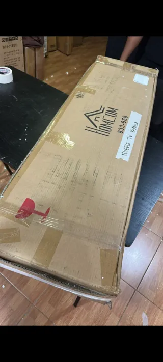 Mueble TV Blanco Patas Madera 50