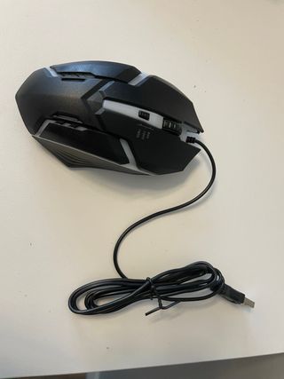 Ratón Gaming Negro con luces rojas