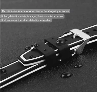 Correa de reloj de silicona negra y blanca