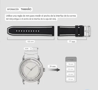 Correa de reloj de silicona negra y blanca