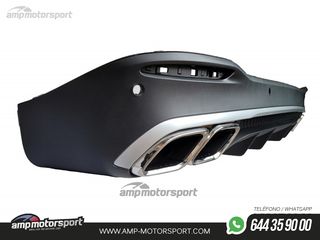 DIFUSOR TRASERO NEGRO CON COLAS CROMO PARA MERCEDES GLE/GLS W167