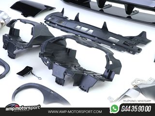 DIFUSOR TRASERO NEGRO BRILLO CON COLAS REDONDAS CROMADAS PARA MERCEDES CLA C118