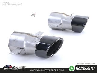 DIFUSOR TRASERO NEGRO BRILLO CON COLAS SIMPLES NEGRAS PARA MERCEDES CLASE A V177