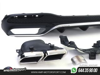 DIFUSOR TRASERO MERCEDES GLS X166 15-19 + COLAS CROMO