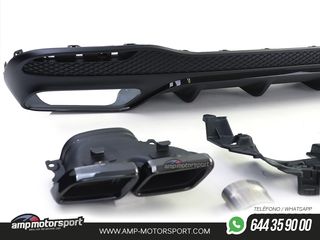 DIFUSOR TRASERO MERCEDES GLS X166 15-19 + COLAS NEGRAS