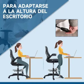 SILLA  OFICINA ALTA ERGONÓMICA CON SOPORTE LUMBAR