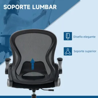SILLA  OFICINA ALTA ERGONÓMICA CON SOPORTE LUMBAR