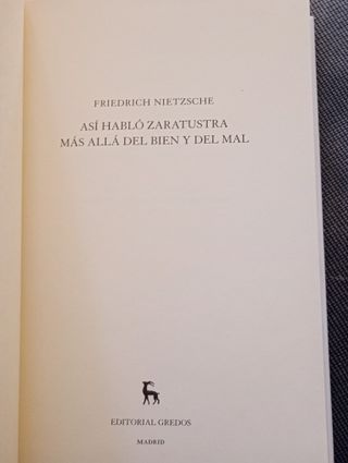 Tomo II 'Obras completas de Nietzsche' (Gredos)
