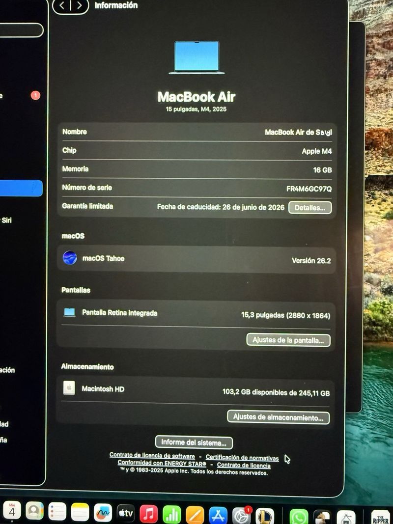 2025 15’ Macbook Air M4 16GB con GARANTIA! afbeelding 2