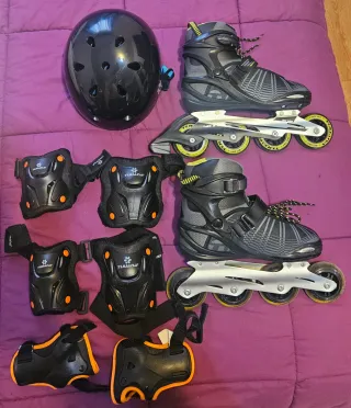 Patines en línea talla 40 + equipo de protección
