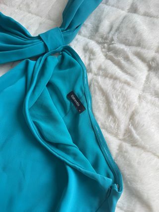 Vestido fiesta largo color teal