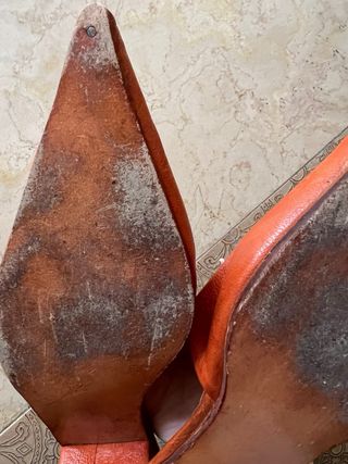 Scarpe vintage arancioni con nappe tg 39/40