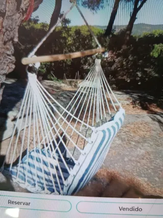 Sillón Colgante Rayas Azul y Blanco