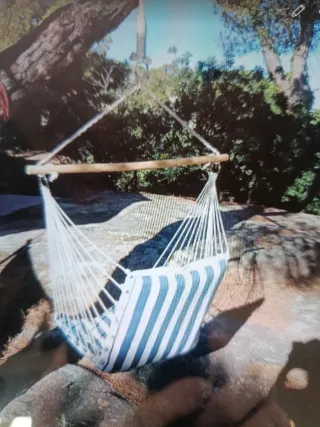 Sillón Colgante Rayas Azul y Blanco