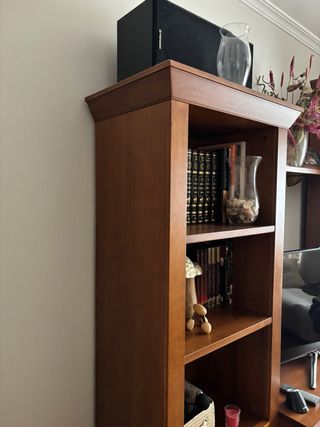 Mueble madera caoba 3 baldas y 3 cajones